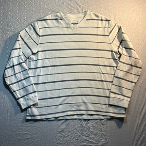 Faded Glory white and grey striped sweater size XL